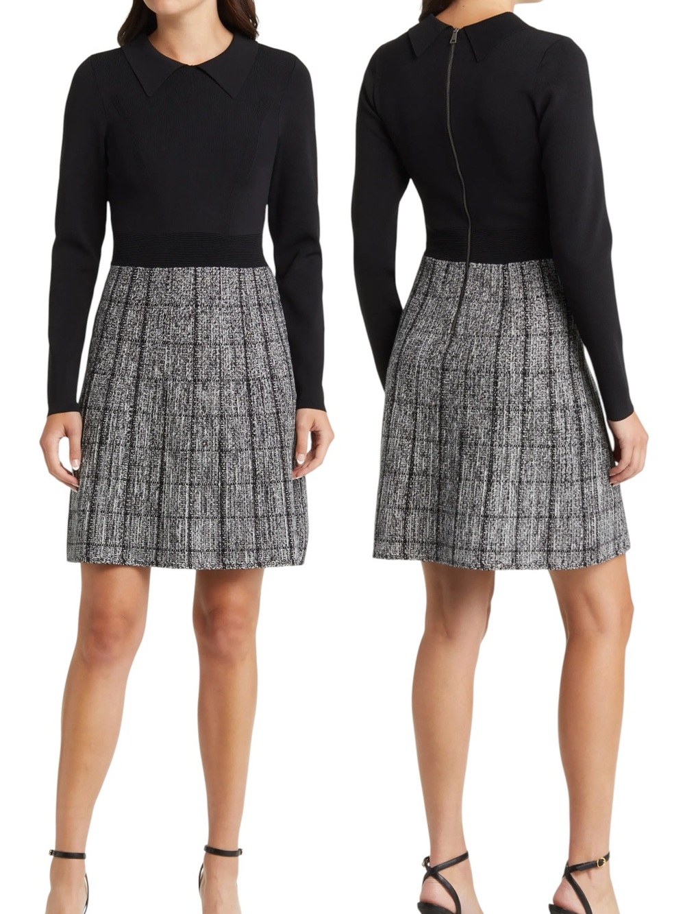 Ted Baker London Leanno Long Sleeve A-Line Dress Size 3 8 US
